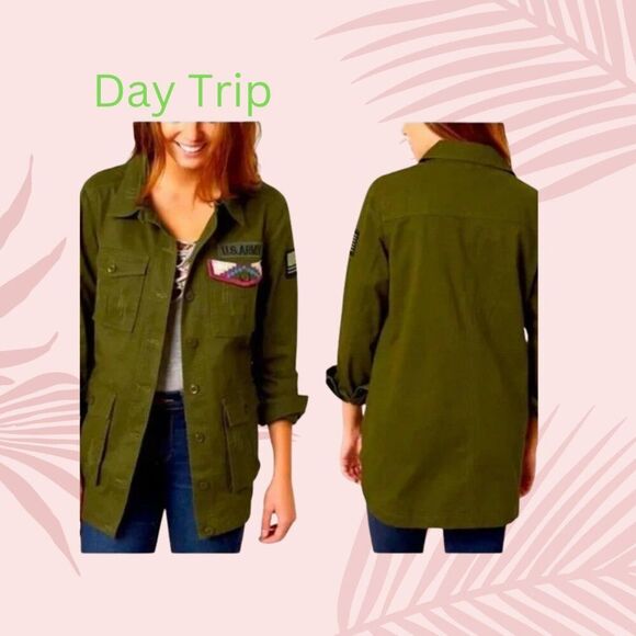 Day Trip Army green womens size small button up shirt jacket military used s top - Picture 1 of 5